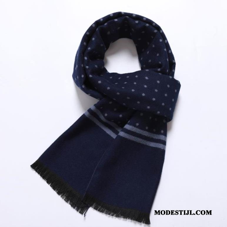 Heren Sjaals Goedkoop Winter Casual High End Persoonlijkheid Driedimensionaal Blauw