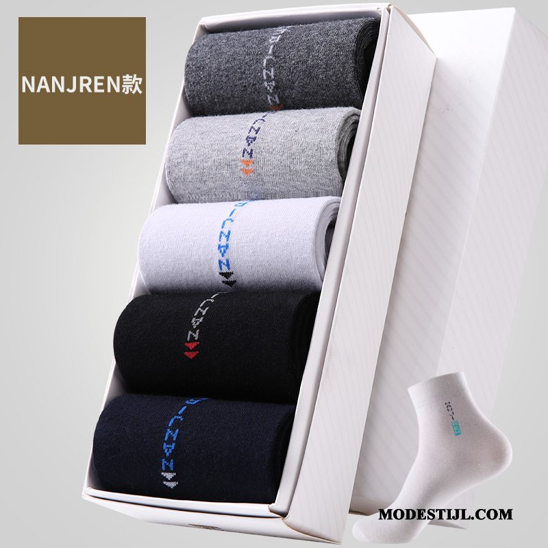 Heren Sokken Kopen Winter Mannen Deodorant Absorbens 100% Katoen Blauw