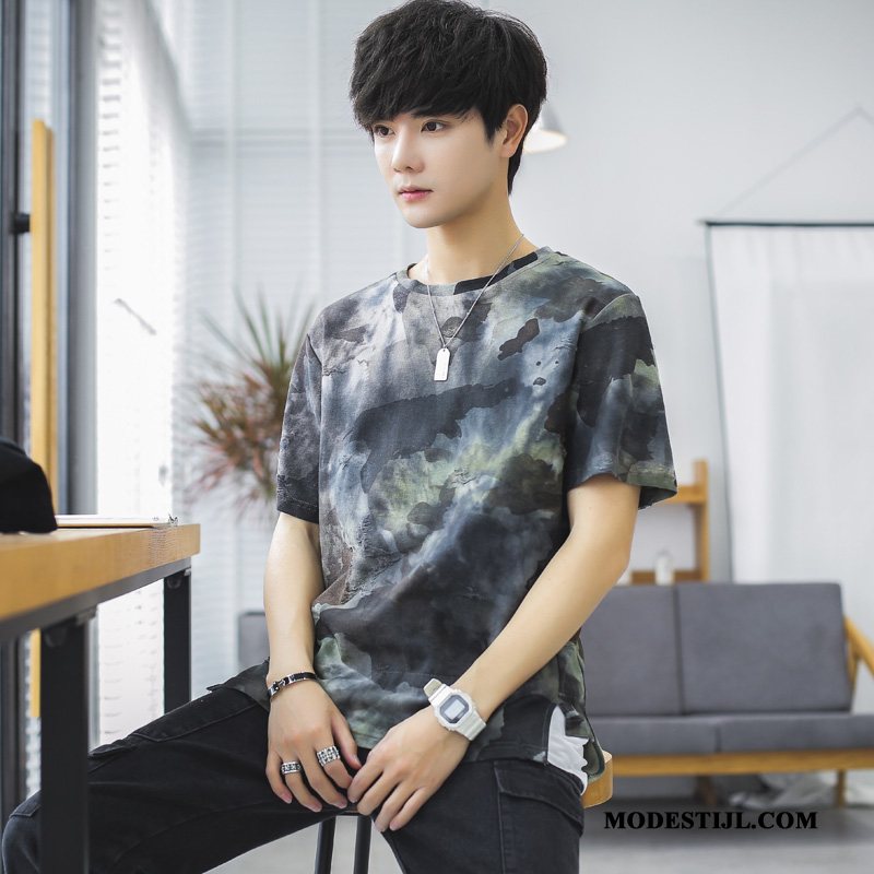 Heren T-shirts Kopen Jasje Trend Mannen Ronde Hals Onderhemd Wit