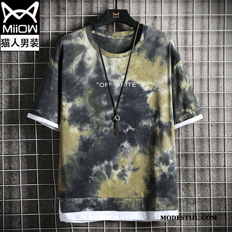 Heren T-shirts Kopen Trend Halve Mouw Zomer Mannen Trendy Merk Camouflage Groen