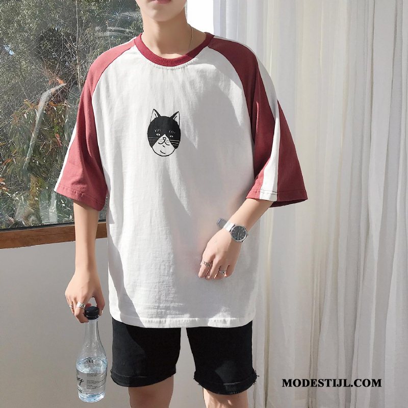 Heren T-shirts Korting Trend Lovers Losse Mannen Korte Mouw Wit