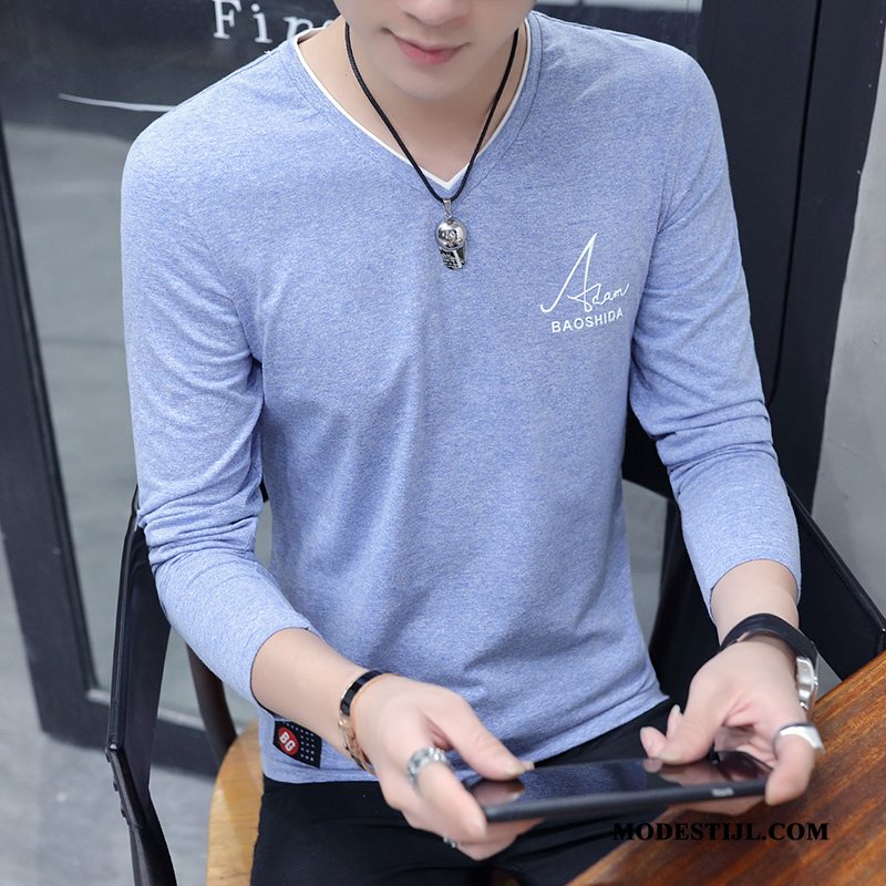 Heren T-shirts Online Jeugd Mannen Herfst Slim Fit Kip Roze