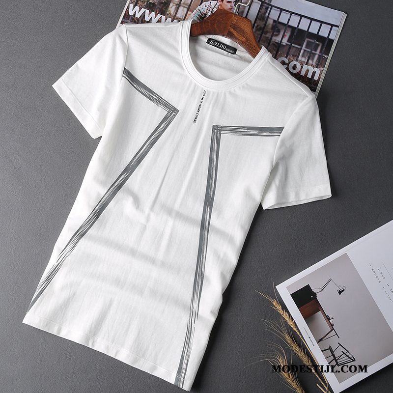 Heren T-shirts Online Mini Mooi Bedrukken Trend Persoonlijk Wit Zwart