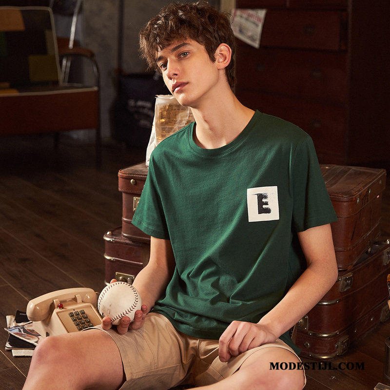 Heren T-shirts Sale Trend Mannen Zomer 2019 Ronde Hals Effen Kleur Zwart