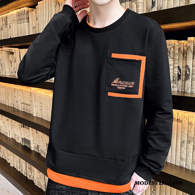 Heren T-shirts Sale Voorjaar Mannen Onderhemd Lange Mouwen Trend Wit