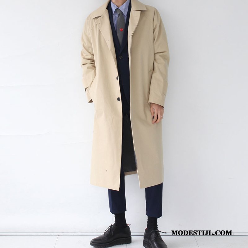 Heren Trenchcoat Goedkoop Winter Herfst Losse Bedrijf Mannen Kaki