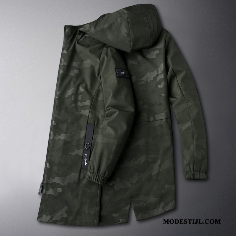 Heren Trenchcoat Kopen Grote Maten Voorjaar Jas Hoodie Groot Camouflage