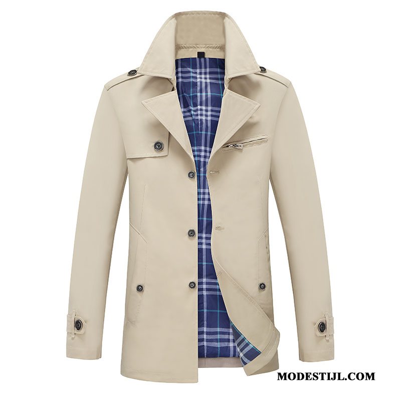 Heren Trenchcoat Korting Stad Casual Brits Mannen Trend Beige