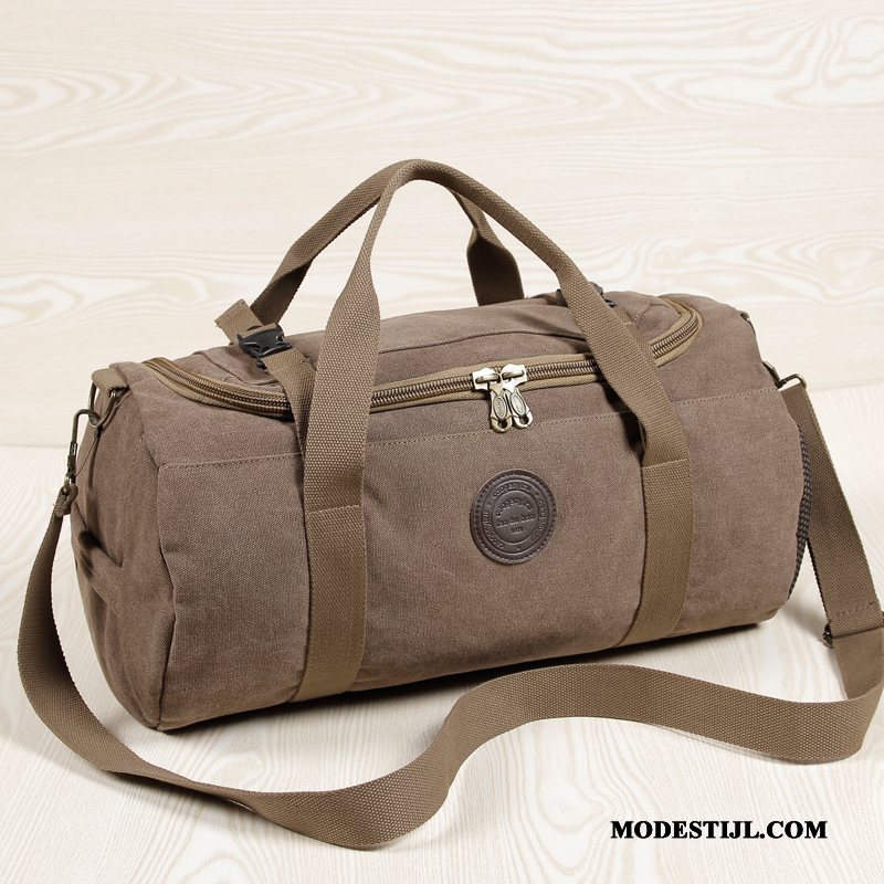 Heren Wandelrugzak Kopen Canvas Casual Tas Reistas Mannen Zwart