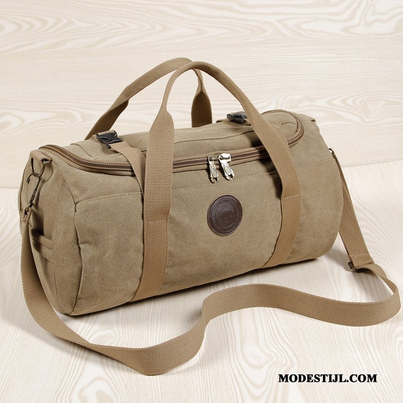 Heren Wandelrugzak Kopen Canvas Casual Tas Reistas Mannen Zwart