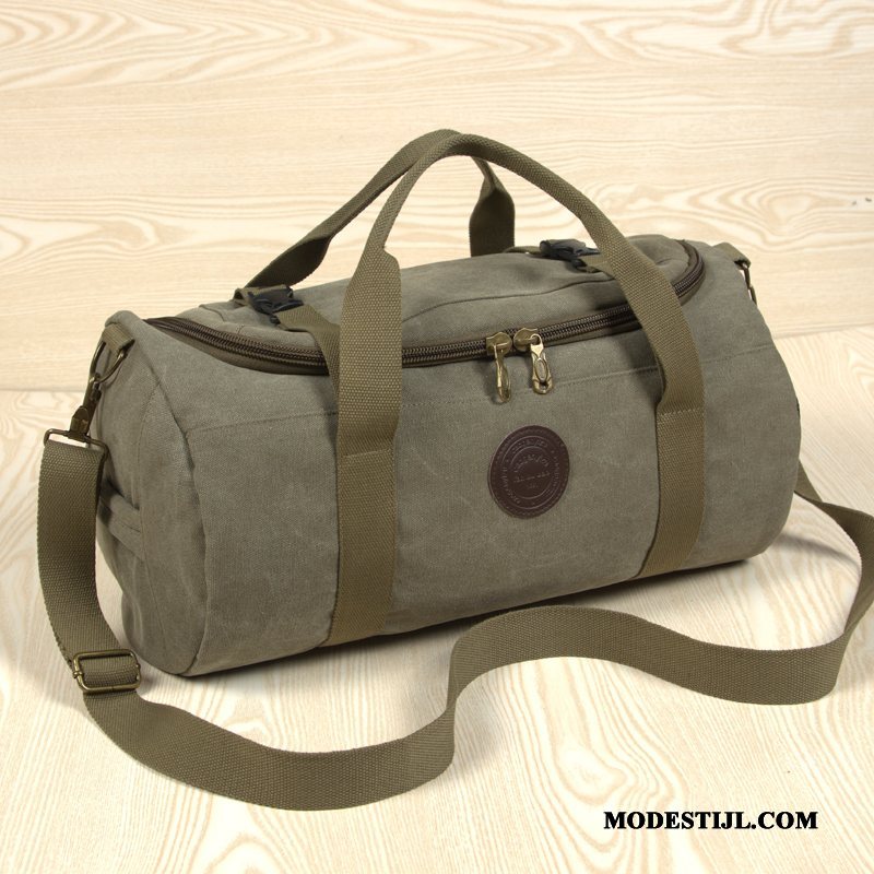 Heren Wandelrugzak Kopen Canvas Casual Tas Reistas Mannen Zwart