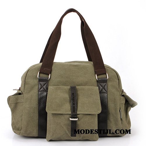 Heren Wandelrugzak Sale Casual Nylon Canvas Tas Handtas Blauw