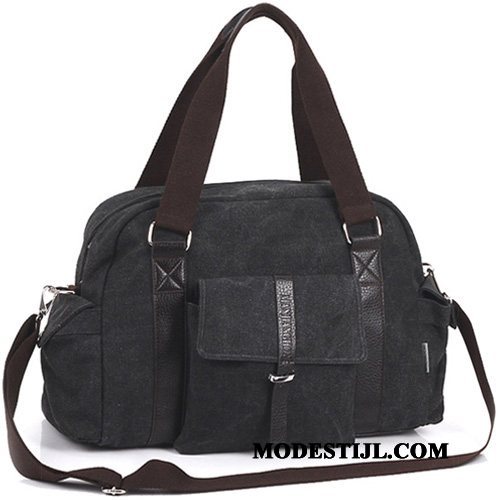 Heren Wandelrugzak Sale Casual Nylon Canvas Tas Handtas Blauw