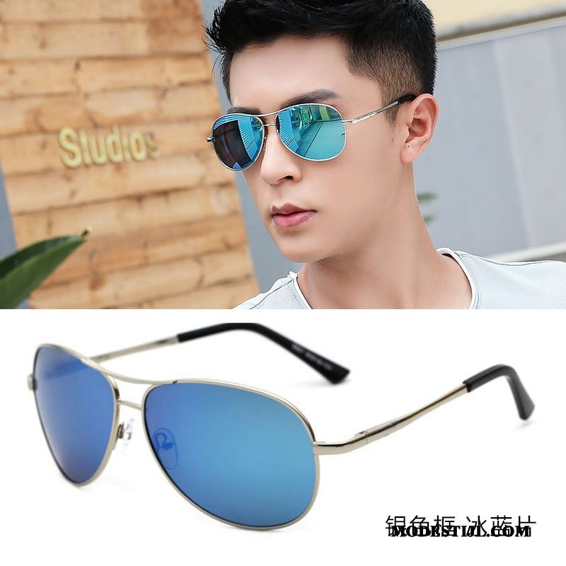 Heren Zonnebrillen Korting Vintage Trend Mannen Polarisator Padden Blauw