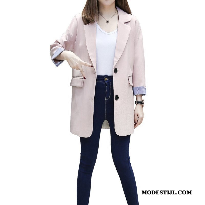 Dames Blazer Kopen Dunne Lang Vrouwen Voorjaar Slim Fit Roze