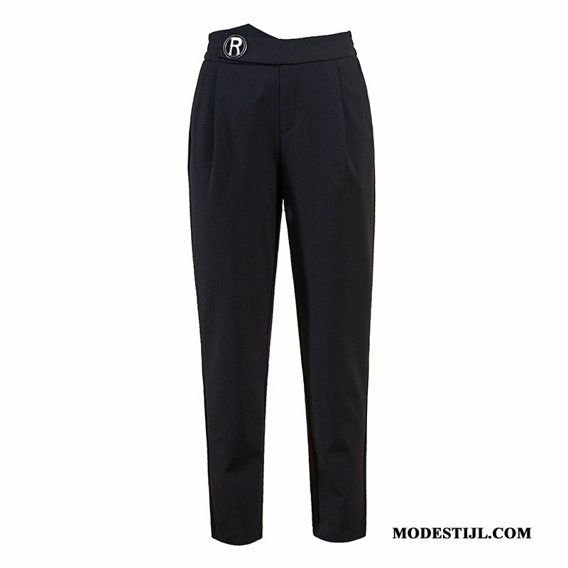 Dames Broeken Sale Casual Broek Nieuw Hoge Taille Dunne Harlan Zwart