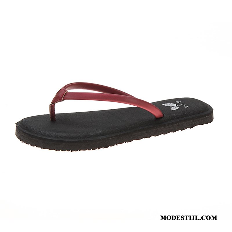 Dames Flip Flops Goedkoop Alle Wedstrijden Vrouwen Casual Zomer 2019 Rode Wijn Zandkleur Rood