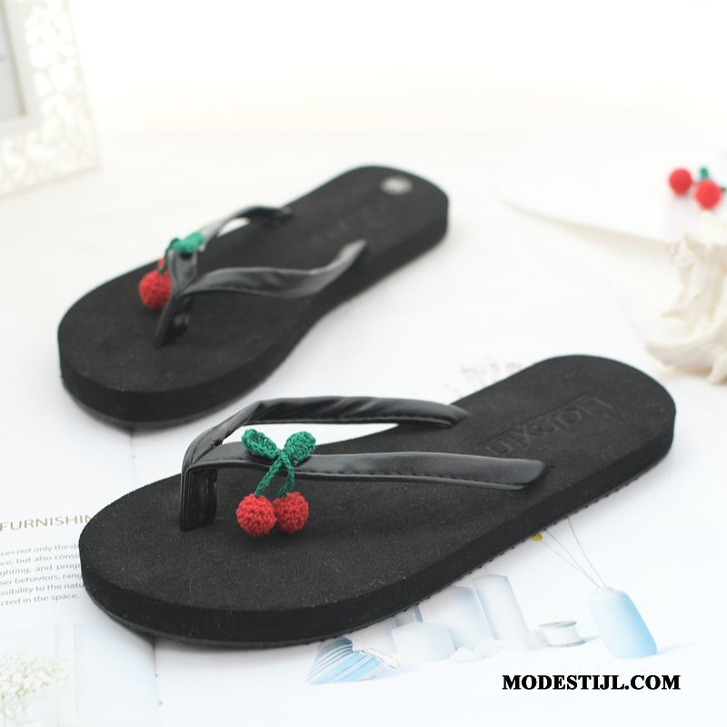 Dames Flip Flops Kopen Slipper Pantoffels Strand Zomer Antislip Zandkleur Zwart