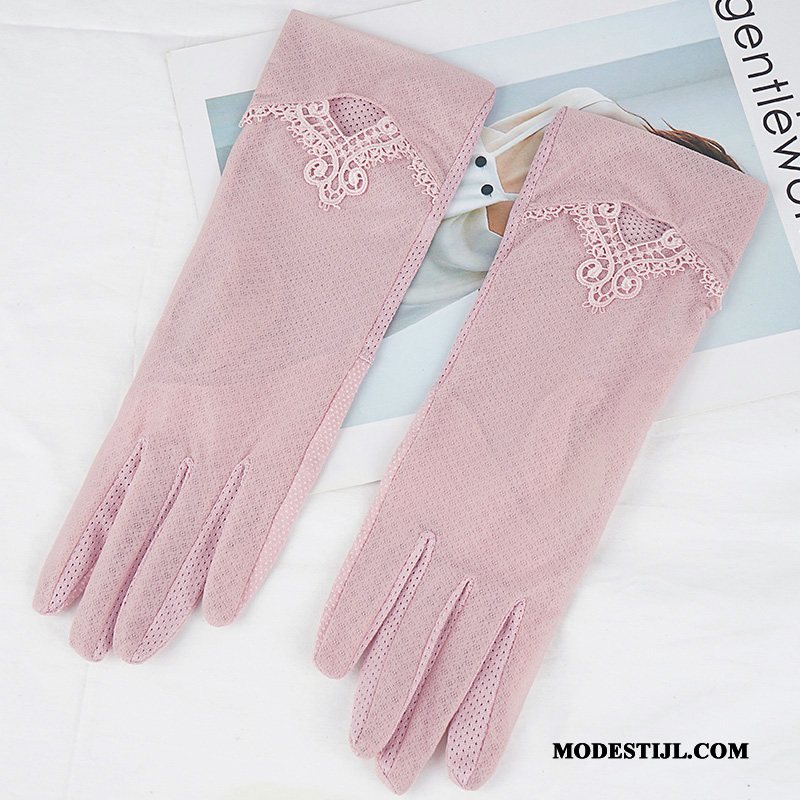Dames Handschoenen Korting Dun Autorijden Antislip Rit Touchscreen Purper Roze