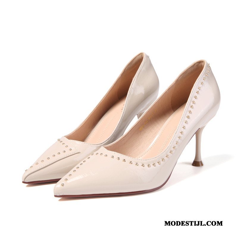 Dames Hoge Hakken Kopen Pumps Meisje Vers 2019 Dunne Blauw Beige Licht