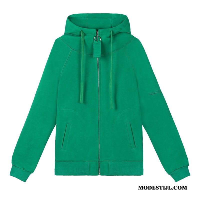 Dames Hoodies Goedkoop 2019 Cardigan Voorjaar Kort Losse Groen