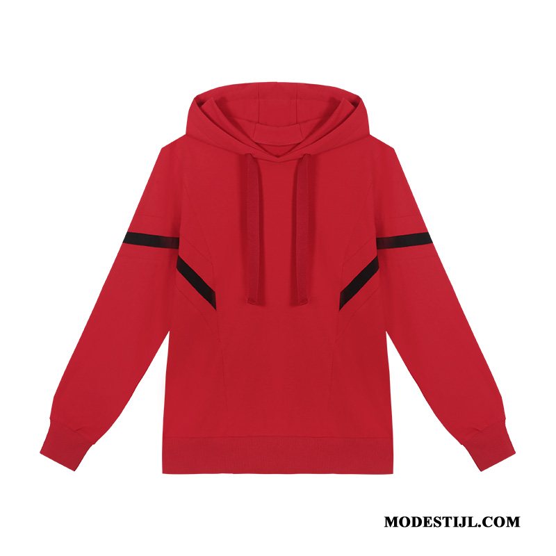 Dames Hoodies Kopen Voorjaar Losse Jas Pullover Lange Mouwen Rood