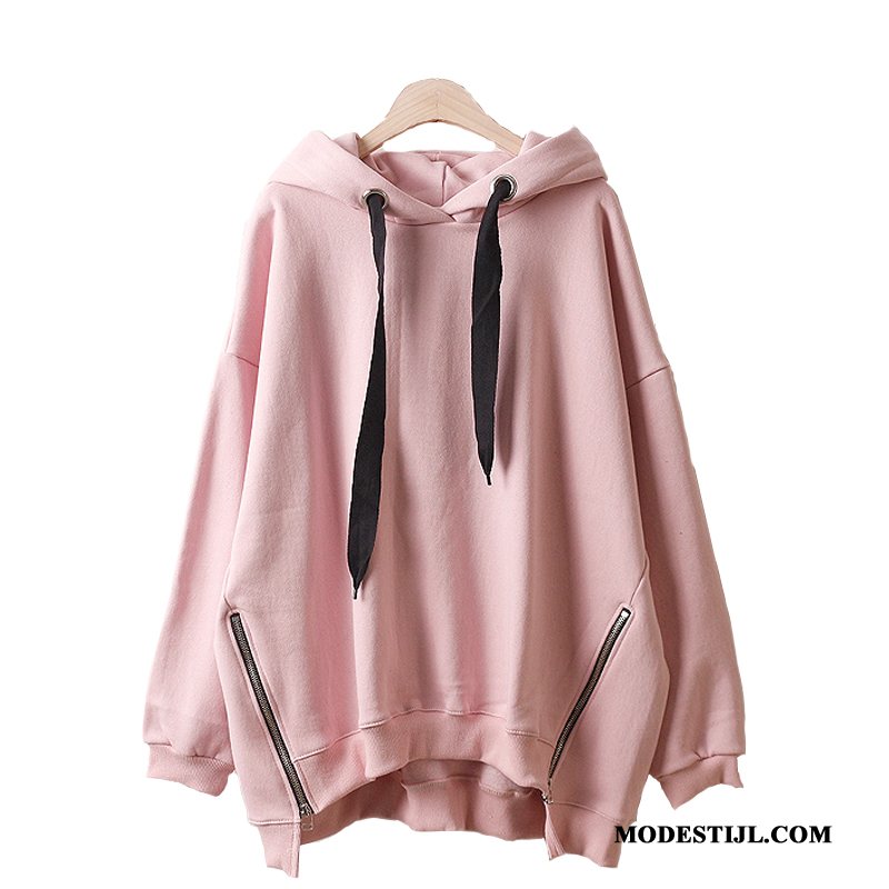 Dames Hoodies Winkel Grote Maten Jas Lange Mouwen Trend Vrouwen Roze Rood