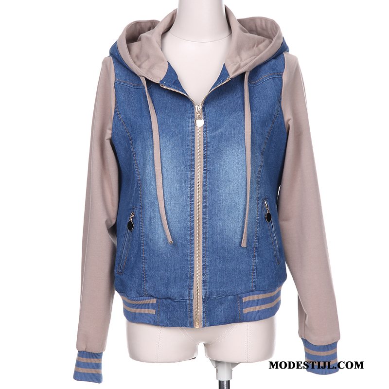 Dames Jassen Kopen Voorjaar Hoodie Herfst Denim Meisje Kaki Donker