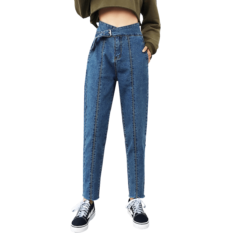Dames Jeans Aanbiedingen Student Vrouwen Nieuw Broek Spijkerbroek Jeans Blauw