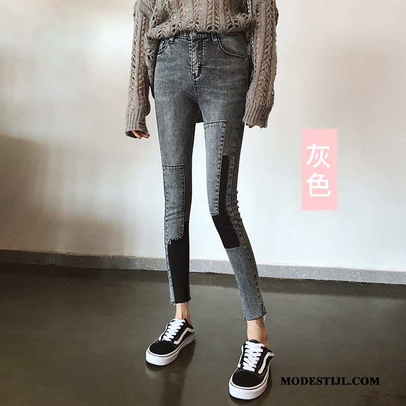 Dames Jeans Goedkoop Vrouwen Skinny Verbinding Voorjaar 2019 Grijs