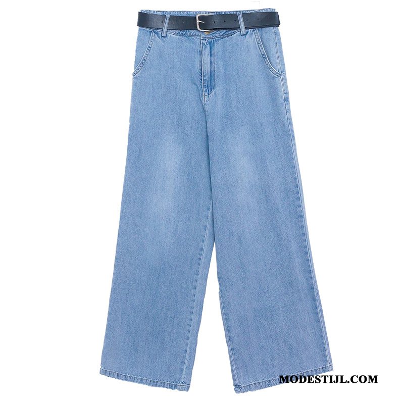 Dames Jeans Kopen Hoge Taille Zomer Dunne Lange Spijkerbroek Jeans Blauw