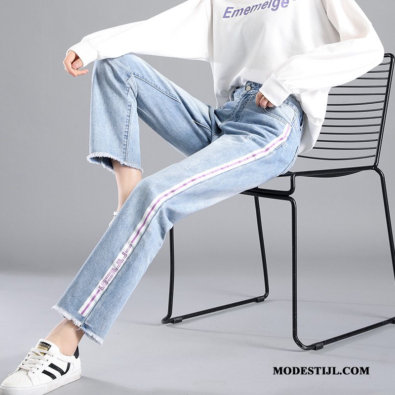 Dames Jeans Online Dunne Trend Broek Spijkerbroek Jeans Nieuw Lichtblauw
