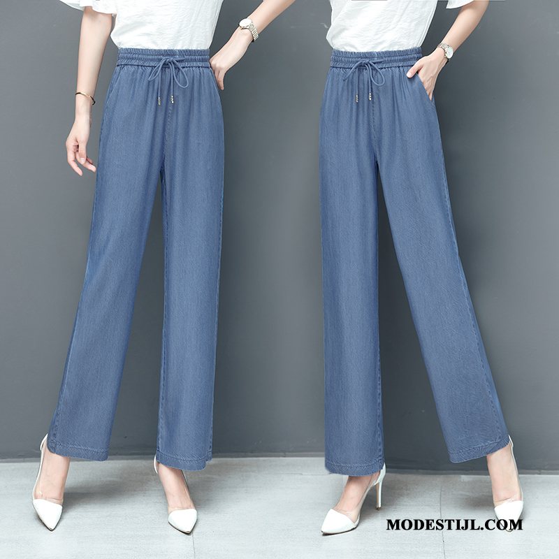 Dames Jeans Online Ijszijde Zomer Hoge Taille Broek Vrouwen Blauw