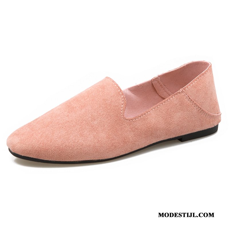 Dames Mocassins Online 2019 Alle Wedstrijden Slip On Student Bootschoenen Roze Rood