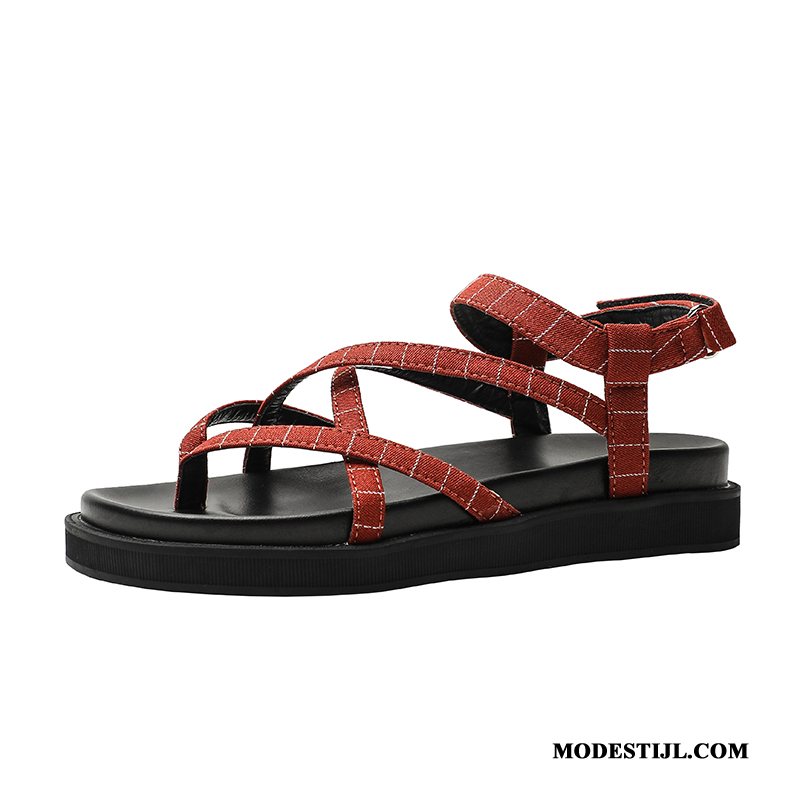 Dames Sandalen Sale Student Plat Casual Vrouwen Zomer Rood