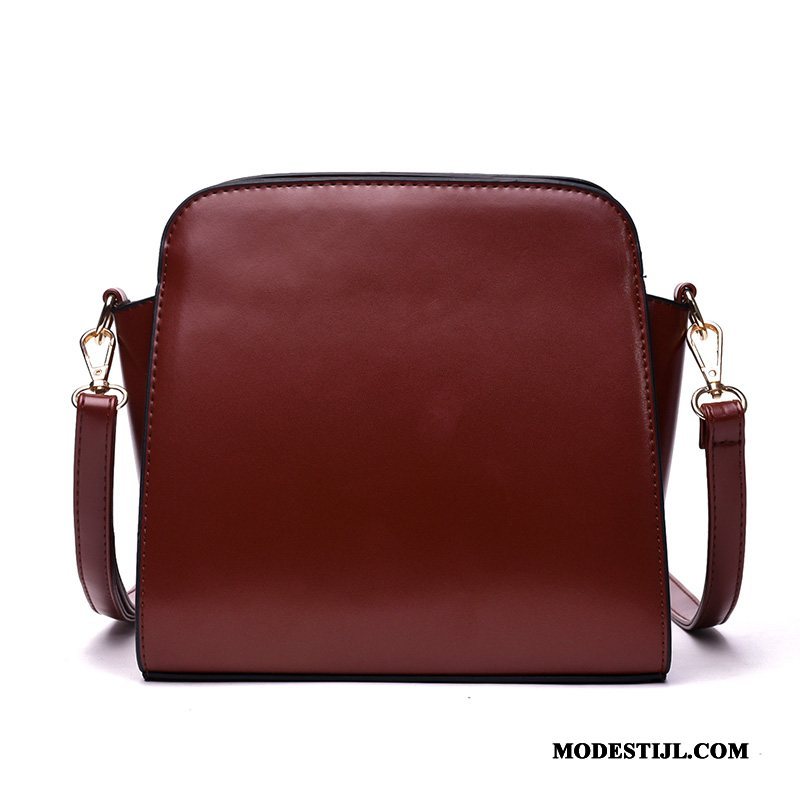 Dames Schoudertas Winkel Trend Mini Vrouwen Messenger Tas Winter Rood Bruine