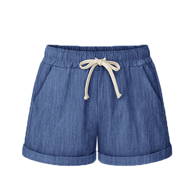 Dames Shorts Goedkoop Casual Vrouwen Losse Vet Hete Broek Blauw Zandkleur