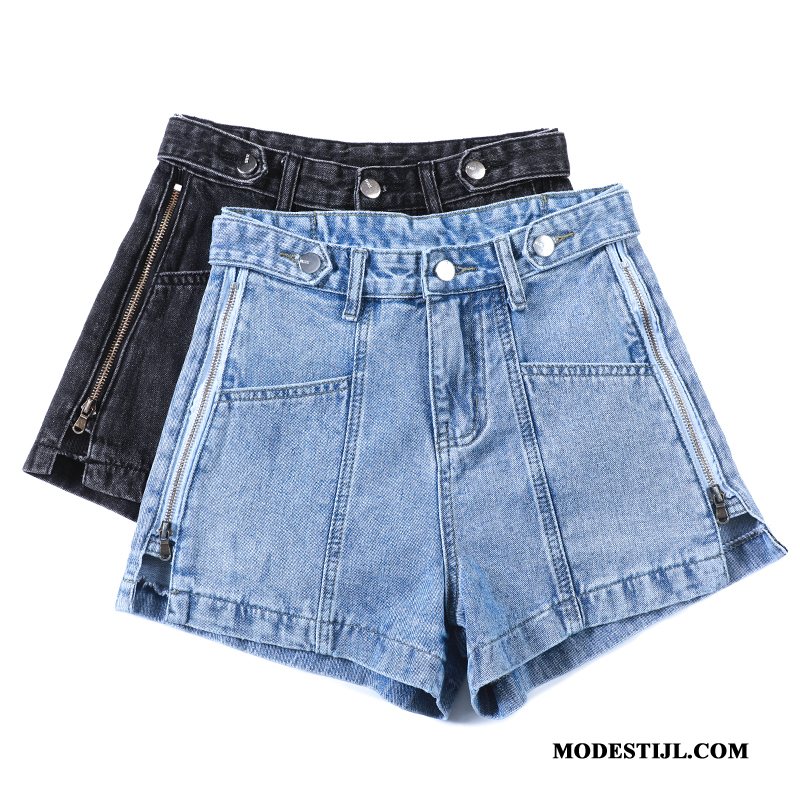 Dames Shorts Goedkoop Zomer Korte Broek Denim Dunne Losse Blauw Rood