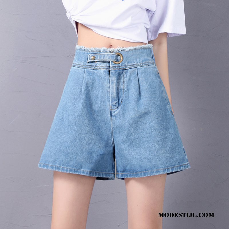 Dames Shorts Kopen Hoge Taille 2019 Dunne Losse Nieuw Blauw