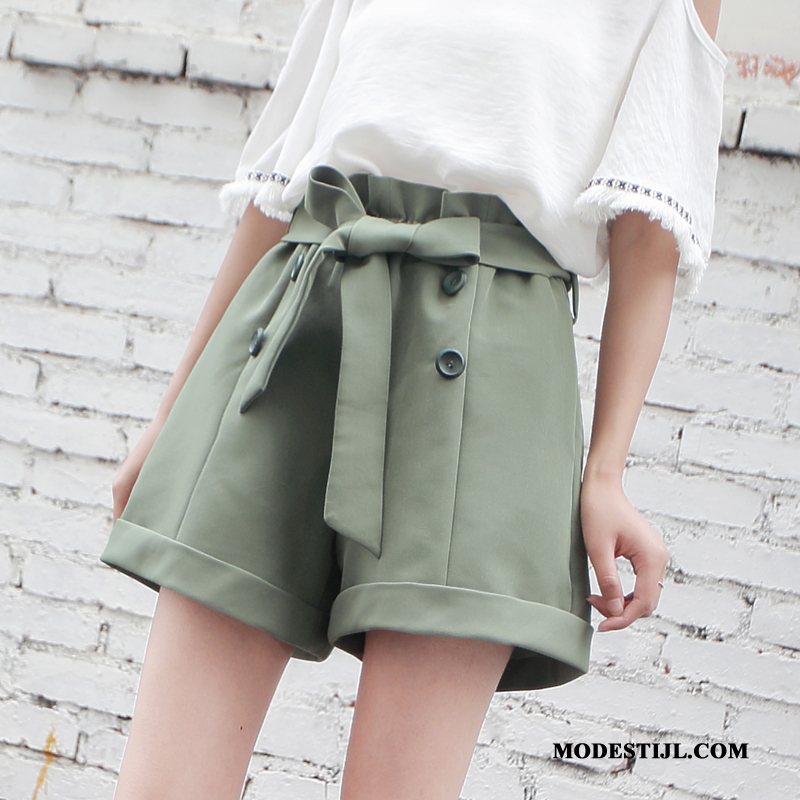 Dames Shorts Kopen Hoge Taille Hete Broek Student Dunne Casual Broek Zwart Groen