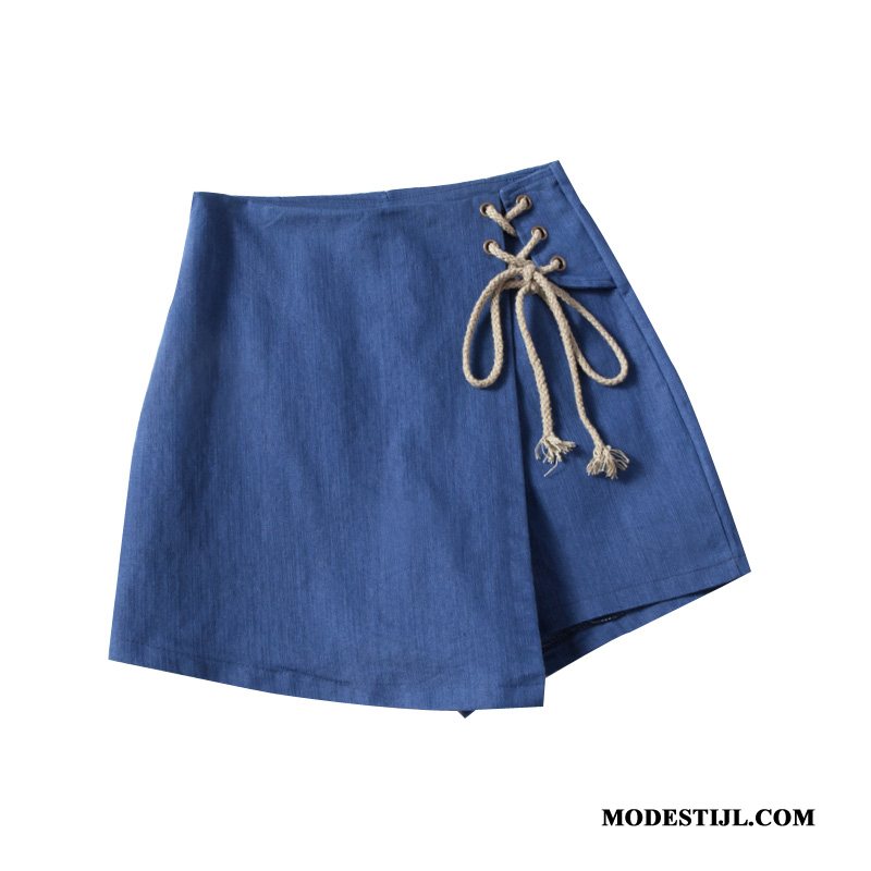 Dames Shorts Sale Dunne 2019 Onregelmatig Vrouwen Asymmetrisch Blauw