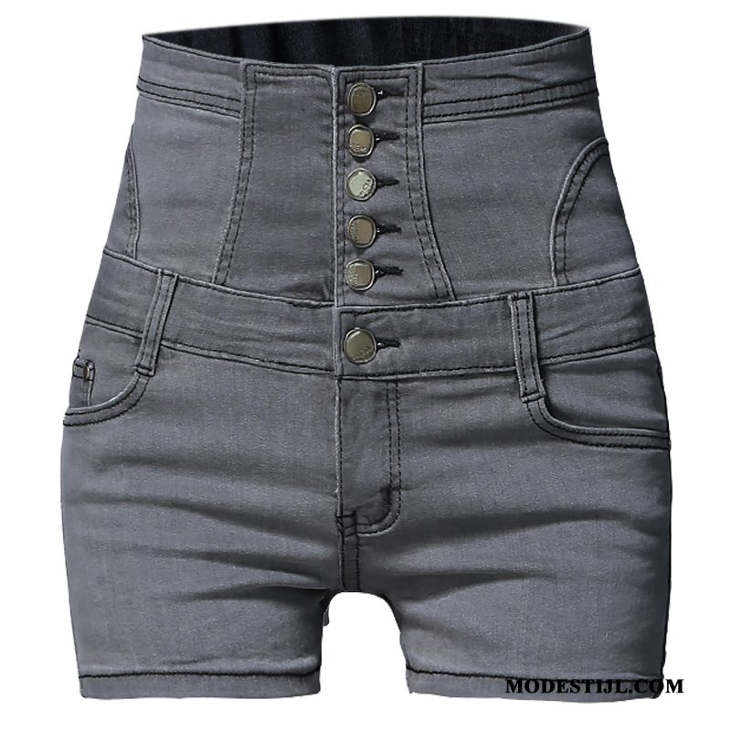 Dames Shorts Winkel Skinny Super Trend Grote Maten Denim Rood Zwart Grijs