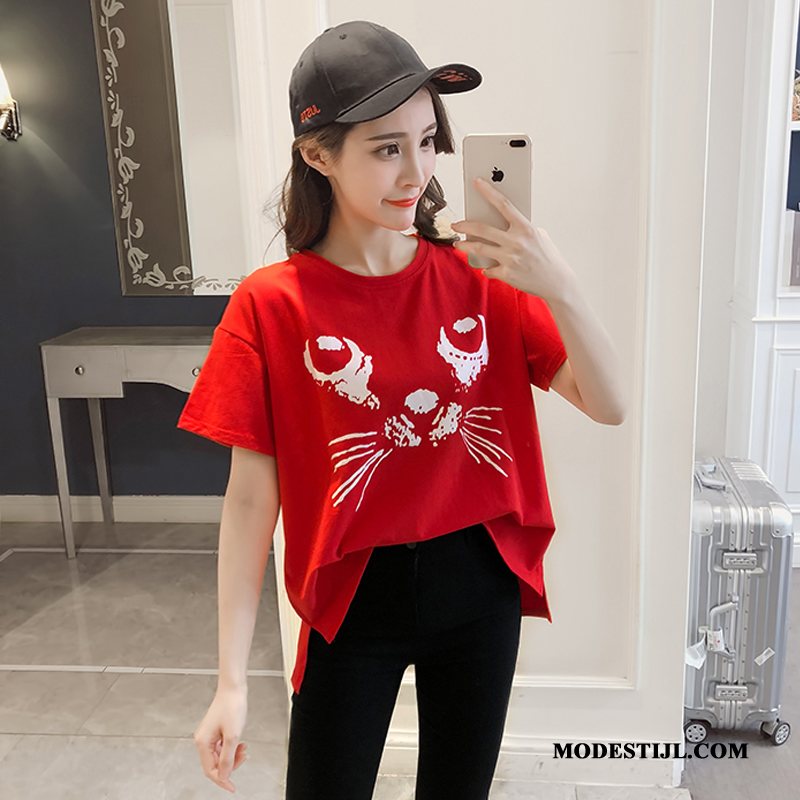 Dames T-shirts Goedkoop 2019 Zomer Student Nieuw Bedrukken Rood