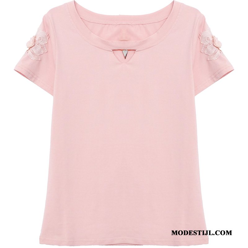 Dames T-shirts Goedkoop Onderhemd Jasje Zomer Korte Mouw Nieuw Roze