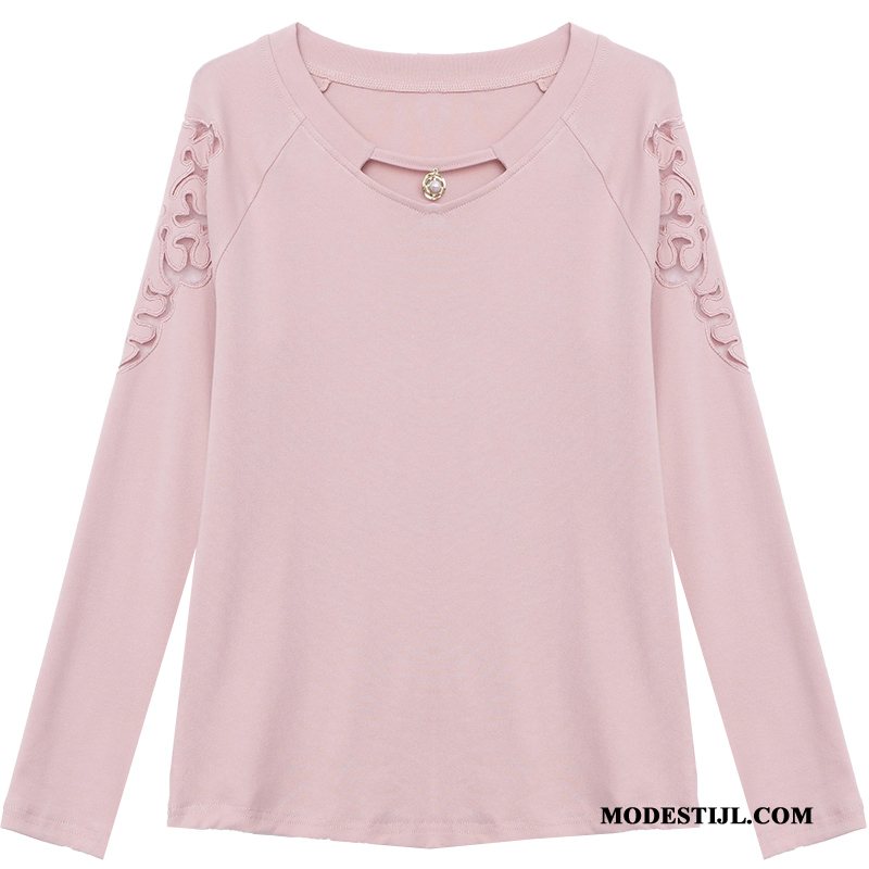 Dames T-shirts Kopen 2019 Lange Mouwen Voorjaar Vrouwen Mini Roze