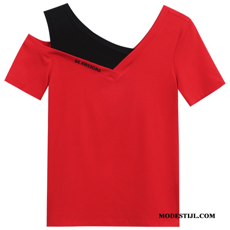 Dames T-shirts Kopen Korte Mouw 2019 Zomer Vrouwen Mode Rood