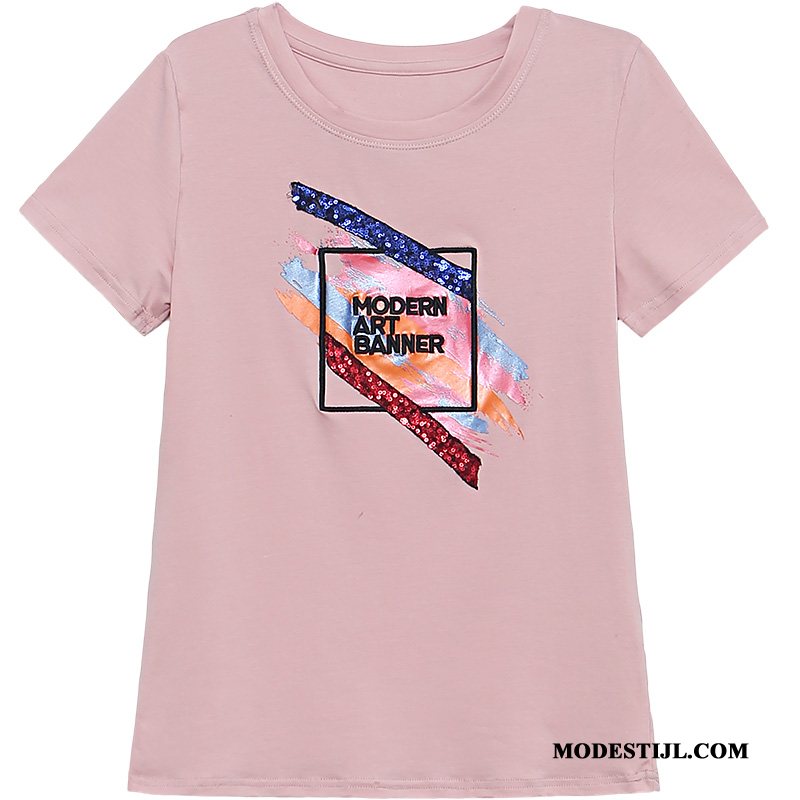 Dames T-shirts Kopen Onderhemd Nieuw Voorjaar Slim Fit Jasje Roze