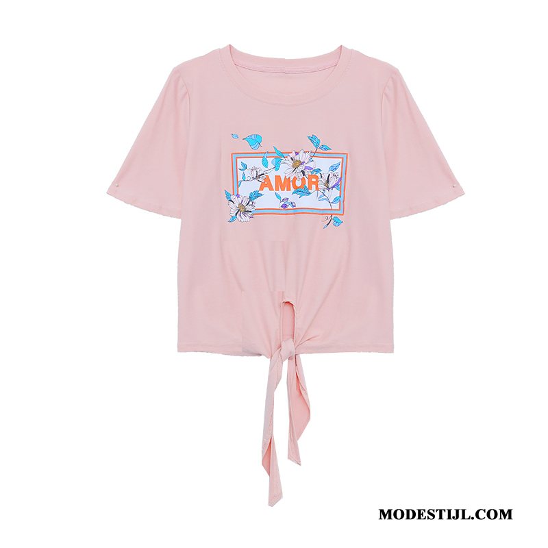 Dames T-shirts Sale Onderhemd Dunne Zomer Mini Bedrukken Roze