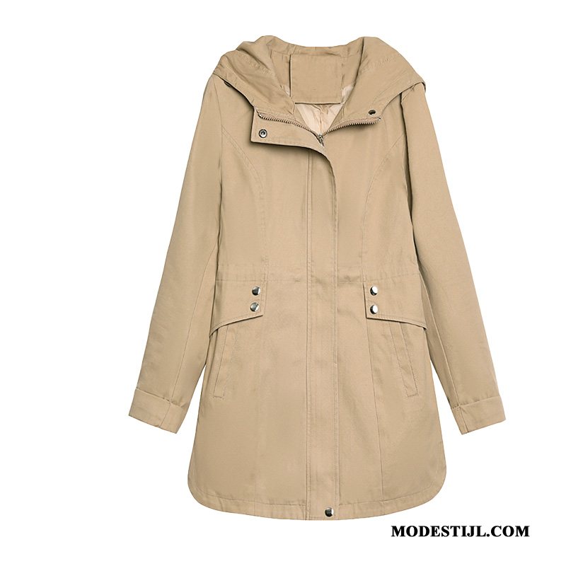 Dames Trenchcoat Aanbiedingen Hoodie Rits Persoonlijk Lang 2019 Kaki