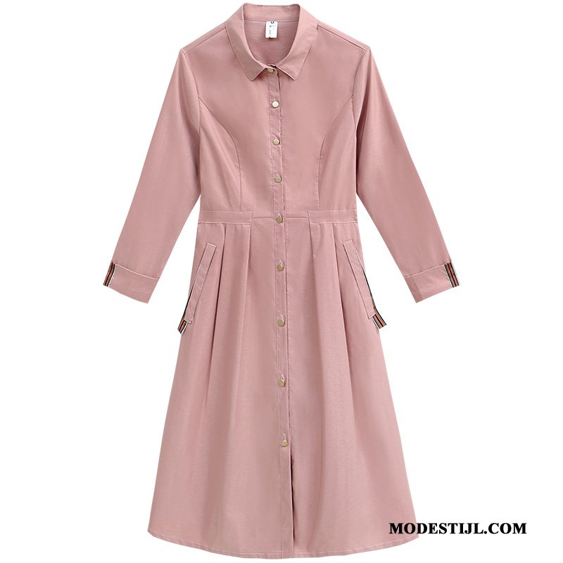 Dames Trenchcoat Goedkoop Dunne 2019 Herfst Jas Vrouwen Roze